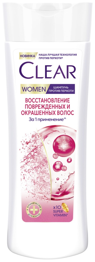 ШАМПУНЬ CLEAR WOMAN ВОССТАНОВЛЕНИЕ ПОВРЕЖДЕННЫХ И ОКРАШЕННЫХ ВОЛОС 180МЛ