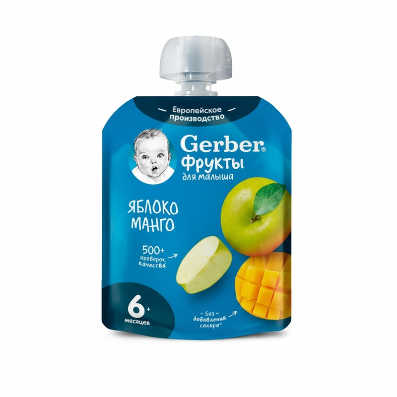 ПЮРЕ GERBER ЯБЛОКО МАНГО 90Г ПАУЧ