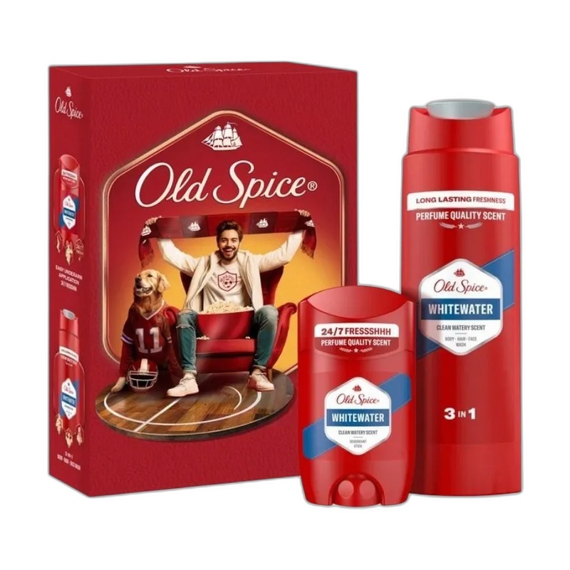 НАБОР OLD SPICE WHITEWATER ДЕЗОДОРАНТ 150МЛ+ДЕЗОДОРАНТ 50МЛ+ГЕЛЬ ДЛЯ ДУША+ШАМПУН