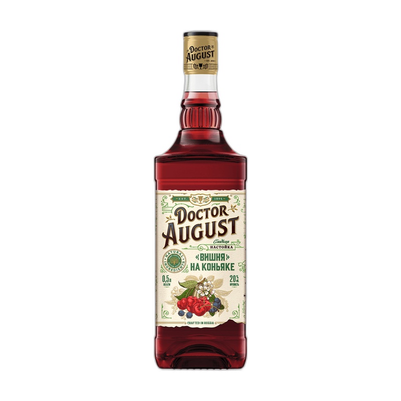 НАСТОЙКА DOCTOR AUGUST ВИШНЯ НА КОНЬЯКЕ 20% 0,5Л