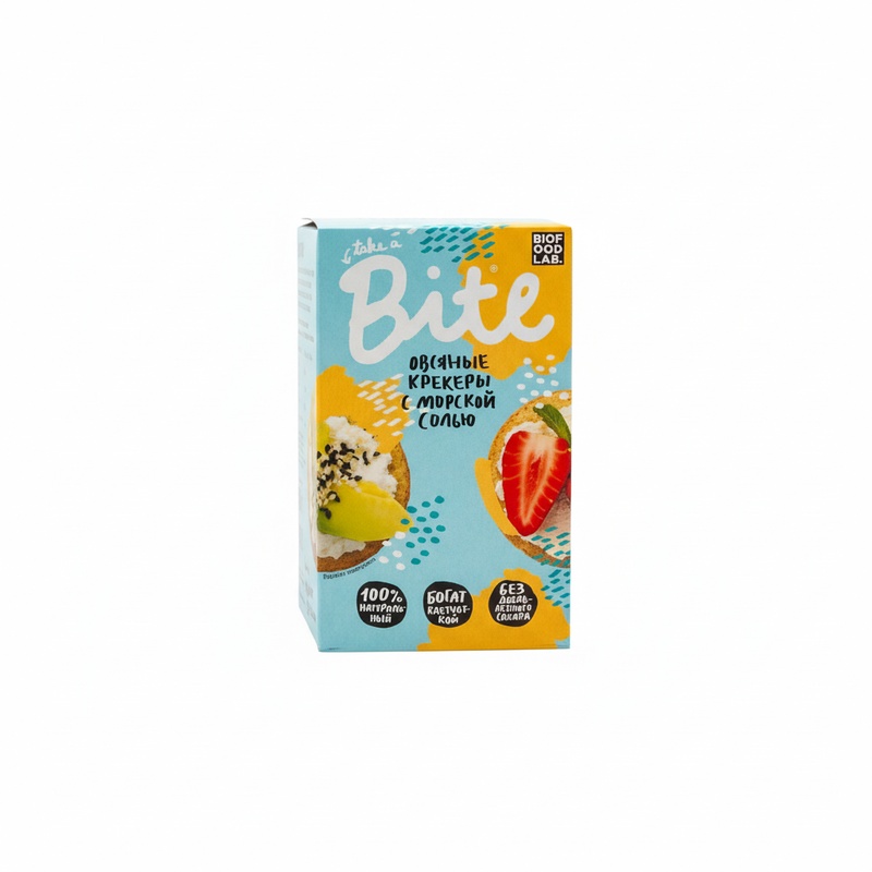 КРЕКЕРЫ ОВСЯНЫЕ BITE МОРСКАЯ СОЛЬ 200Г