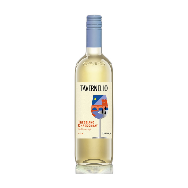ВИНО TAVERNELLO TREBBIANO CHARDONNAY БЕЛОЕ СУХОЕ 12% 0,75Л ИТАЛИЯ