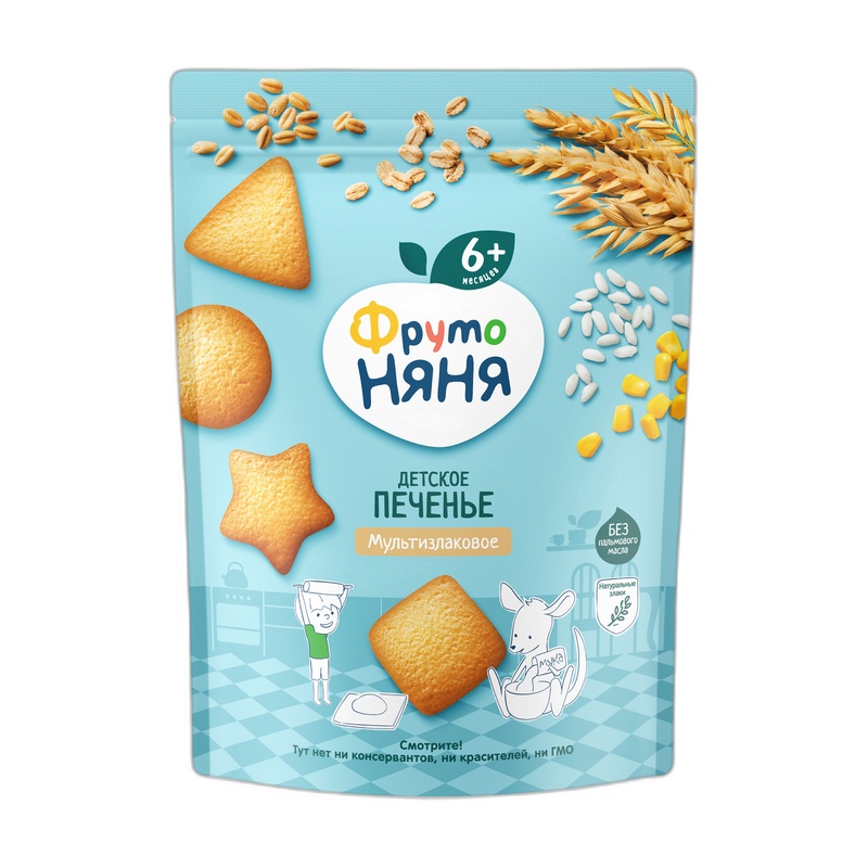 ПЕЧЕНЬЕ ФРУТО НЯНЯ МУЛЬТИЗЛАКОВОЕ 120Г