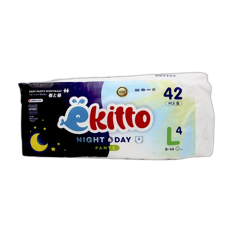 ПОДГУЗНИКИ-ТРУСИКИ EKITTO NIGHT&DAY L 9-14КГ 42ШТ