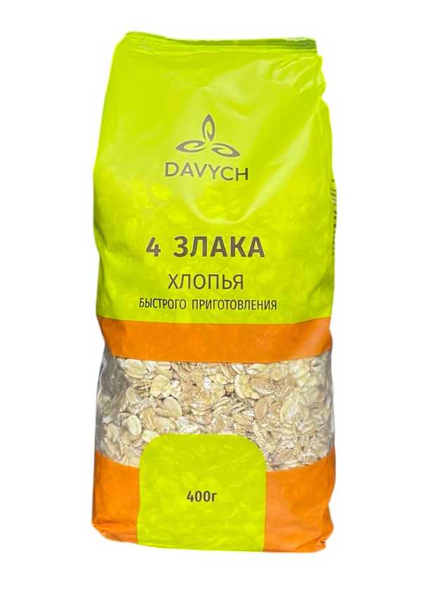СМЕСЬ ХЛОПЬЕВ DAVYCH 4 ЗЛАКА 400Г М/У