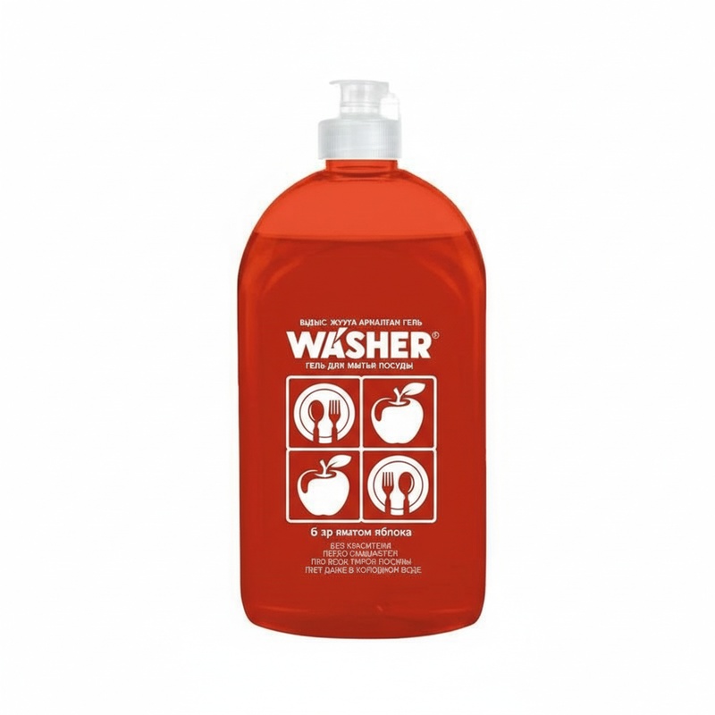 ГЕЛЬ ДЛЯ МЫТЬЯ ПОСУДЫ WASHER-D ЯБЛОКО 500МЛ