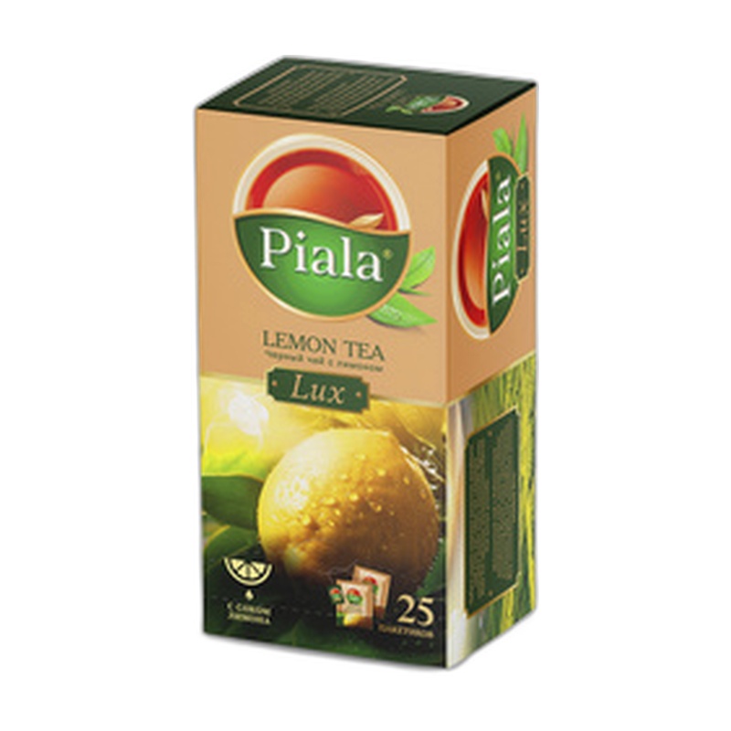 ЧАЙ ЧЕРНЫЙ PIALA LUX LEMON TEA 25 ПАКЕТИКОВ