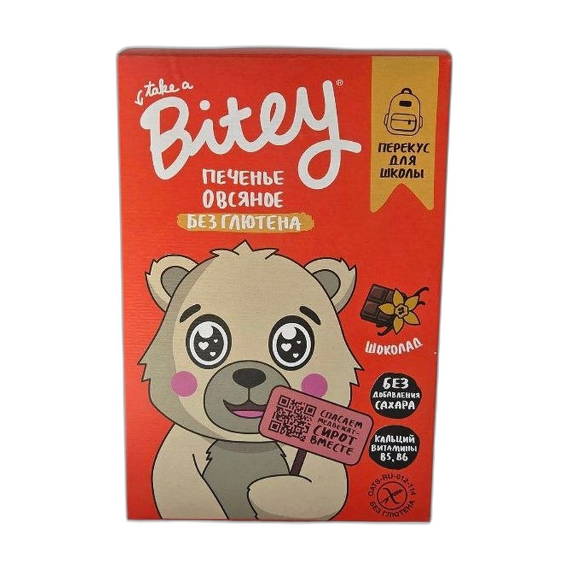 ПЕЧЕНЬЕ БЕЗГЛЮТЕНОВОЕ BITEY ОВСЯНОЕ ШОКОЛАД 60Г