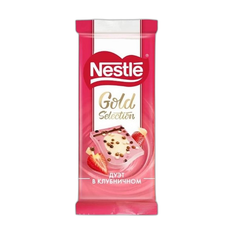 ШОКОЛАД NESTLE GOLD SELECTION ДУЭТ КЛУБНИЧНЫЙ 85Г