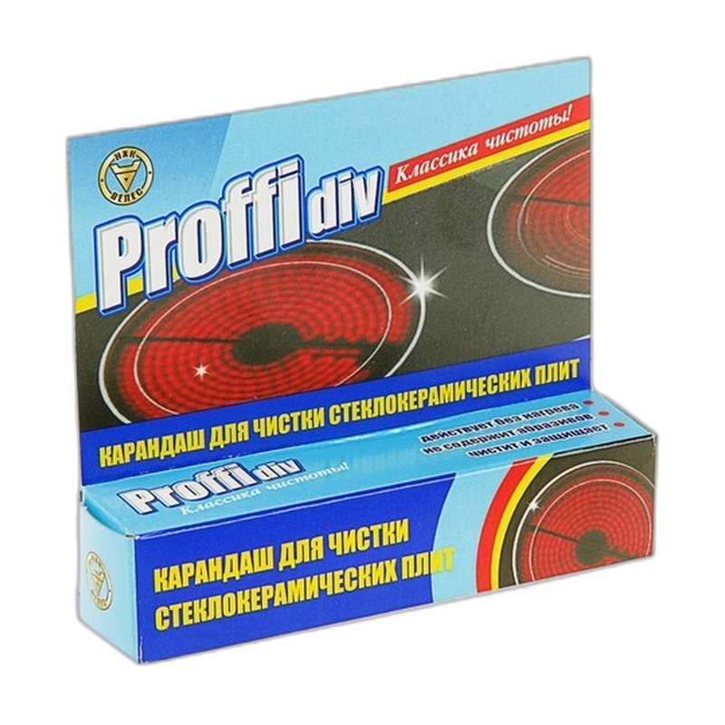 КАРАНДАШ ДЛЯ ЧИСТКИ СТЕКЛОКЕРАМИЧЕСКИХ ПЛИТ PROFFIDIV