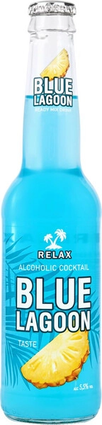 КОКТЕЙЛЬ СЛАБОАЛКОГОЛЬНЫЙ RELAX BLUE LAGOON 5,5% 0,33Л СТ/Б