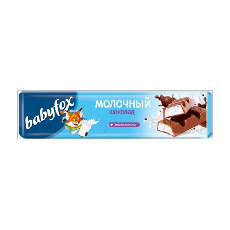 ШОКОЛАД BABYFOX МОЛОЧНАЯ НАЧИНКА 45Г