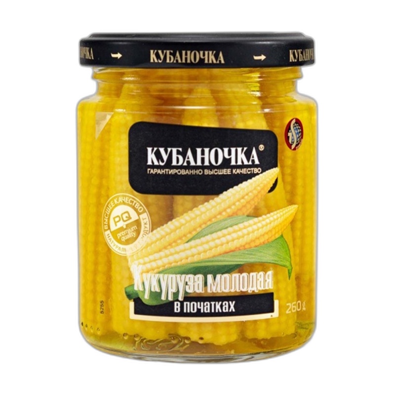 КУКУРУЗА КУБАНОЧКА МОЛОДАЯ В ПОЧАТКАХ 260Г