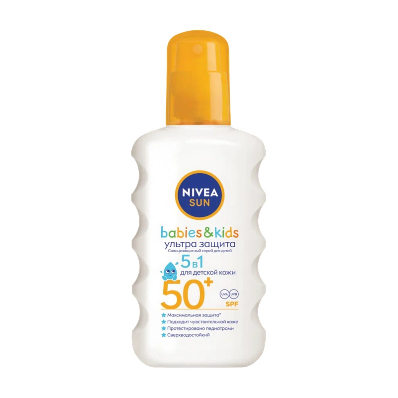 СПРЕЙ СОЛНЦЕЗАЩИТНЫЙ NIVEA ДЛЯ ДЕТЕЙ УЛЬТРА ЗАЩИТА SPF 50+ 200МЛ