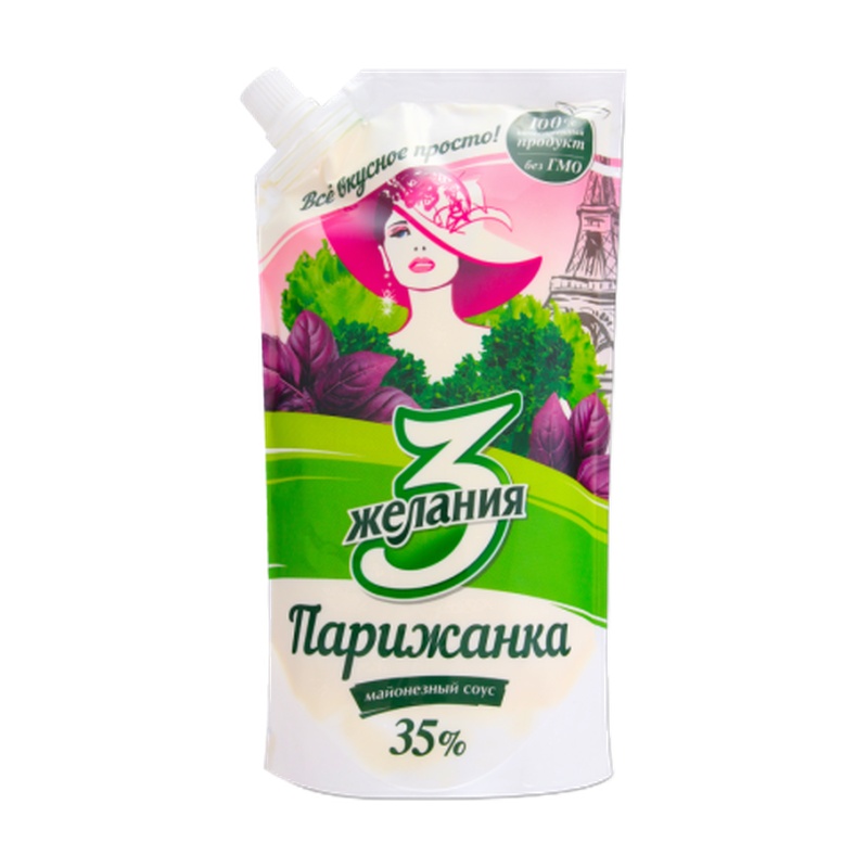 СОУС МАЙОНЕЗНЫЙ 3 ЖЕЛАНИЯ ПАРИЖАНКА 35% 380Г Д/П