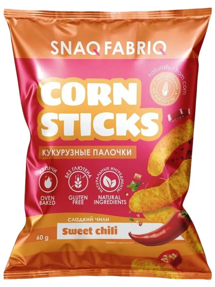 ПАЛОЧКИ КУКУРУЗНЫЕ SNAQ FABRIQ СЛАДКИЙ ЧИЛИ 60Г