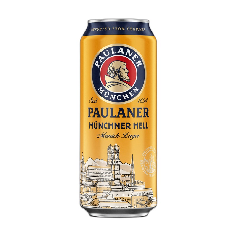 ПИВО PAULANER MUNCHNER HELL СВЕТЛОЕ 4,9% 0,5Л Ж/Б