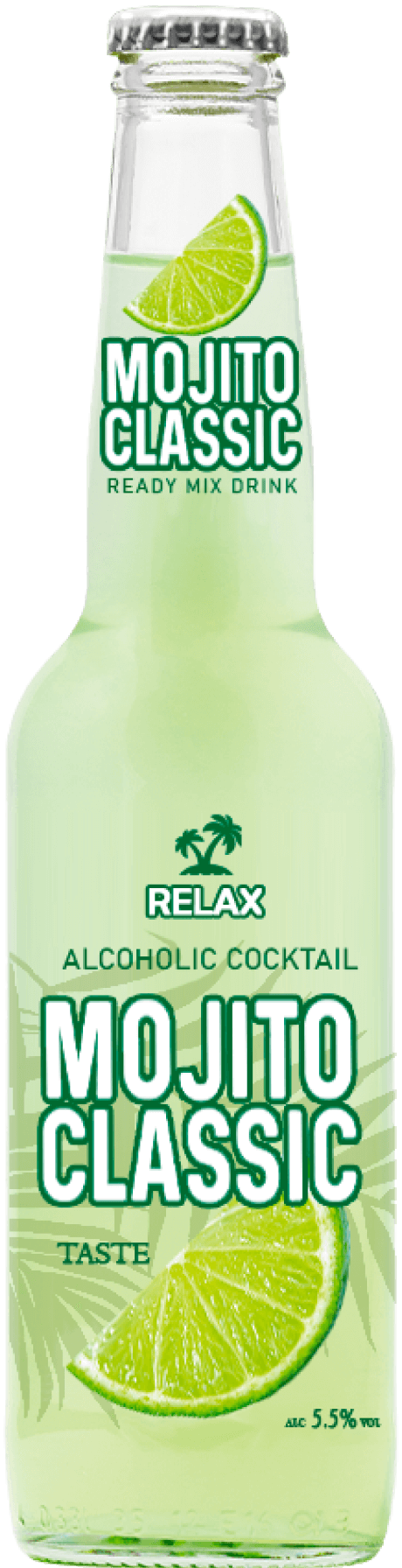 КОКТЕЙЛЬ СЛАБОАЛКОГОЛЬНЫЙ RELAX MOJITO CLASSIC 5,5% 0,33Л СТ/Б