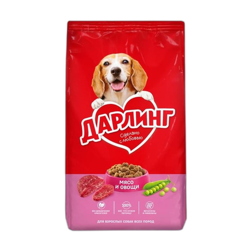 КОРМ ДЛЯ СОБАК ДАРЛИНГ МЯСО ОВОЩИ 2КГ