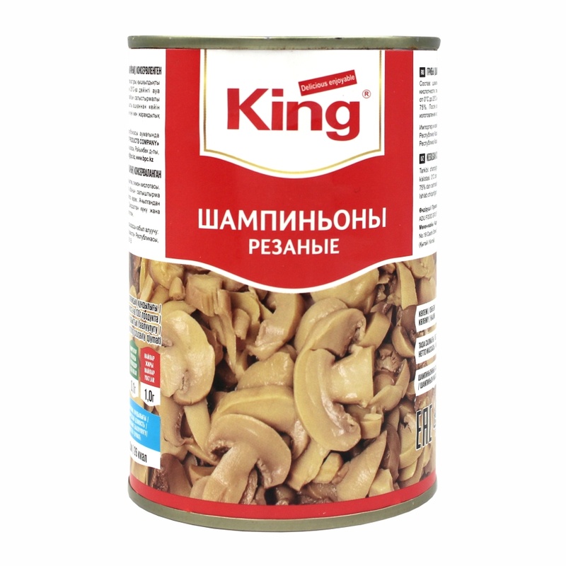 ШАМПИНЬОНЫ KING РЕЗАННЫЕ 400Г