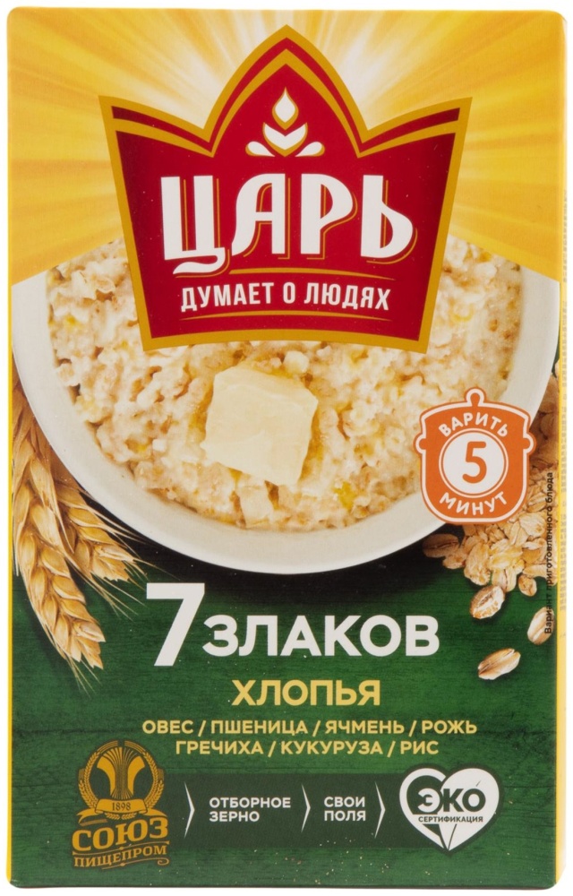 ХЛОПЬЯ ЦАРЬ 7 ЗЛАКОВ 400Г К/К