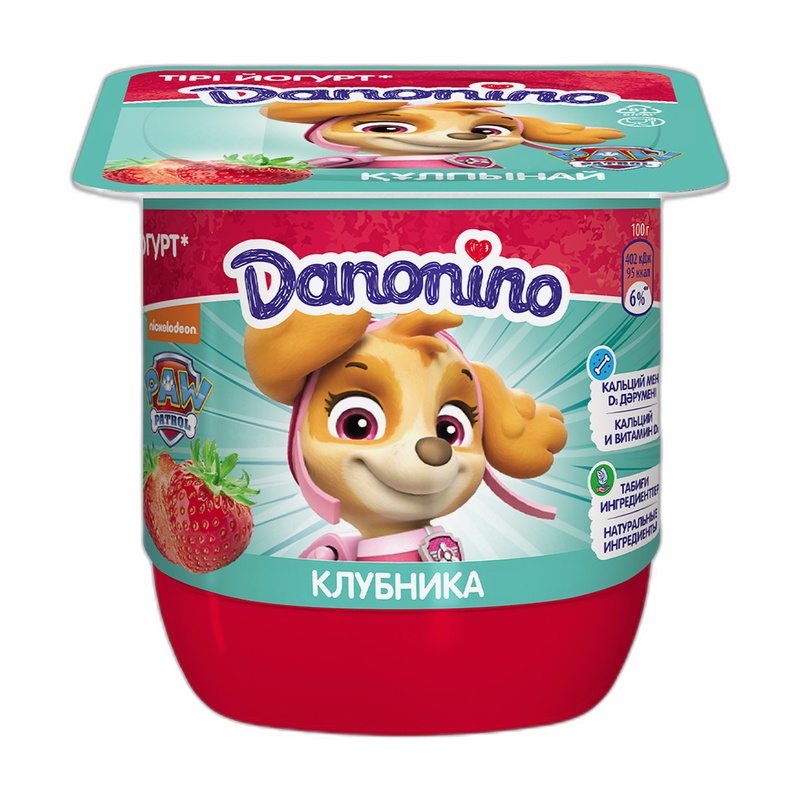 ЙОГУРТ DANONE КЛУБНИКА 100Г