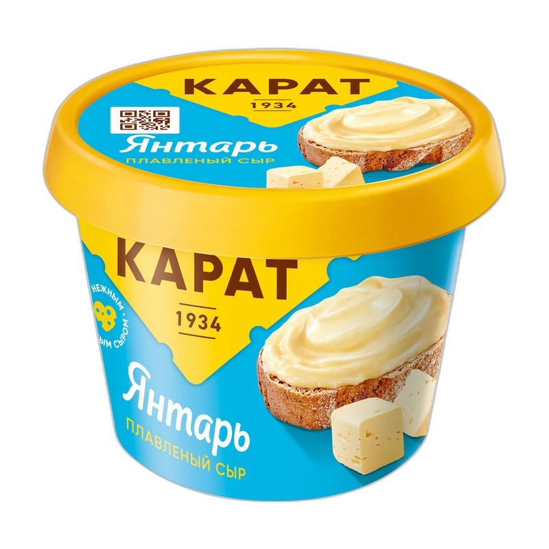 СЫР ПЛАВЛЕНЫЙ КАРАТ ЯНТАРЬ 45% 230Г П/СТ