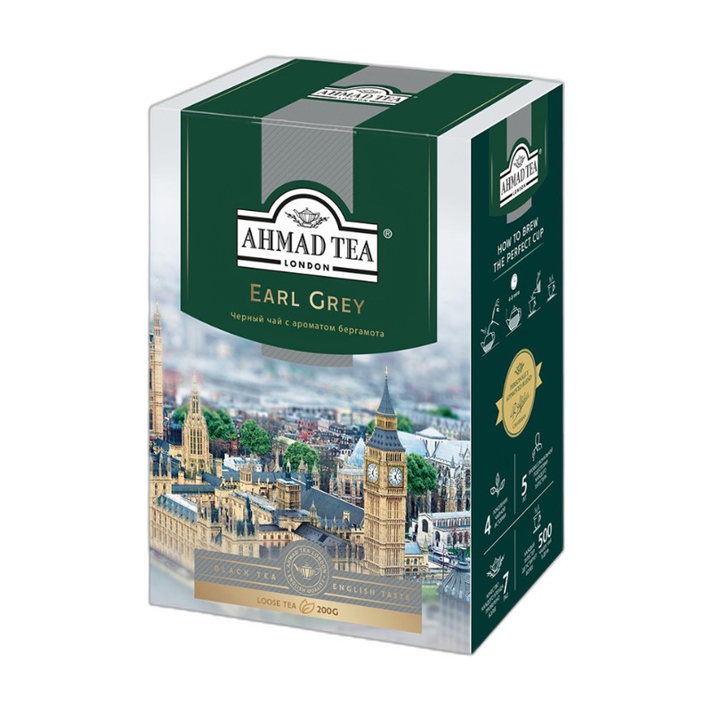 ЧАЙ ЧЕРНЫЙ AHMAD TEA EARL GREY С БЕРГАМОТОМ ЛИСТОВОЙ 200Г