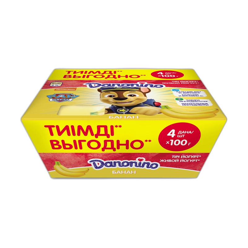 ЙОГУРТ DANONINO БАНАН 100Г МУЛЬТИПАК