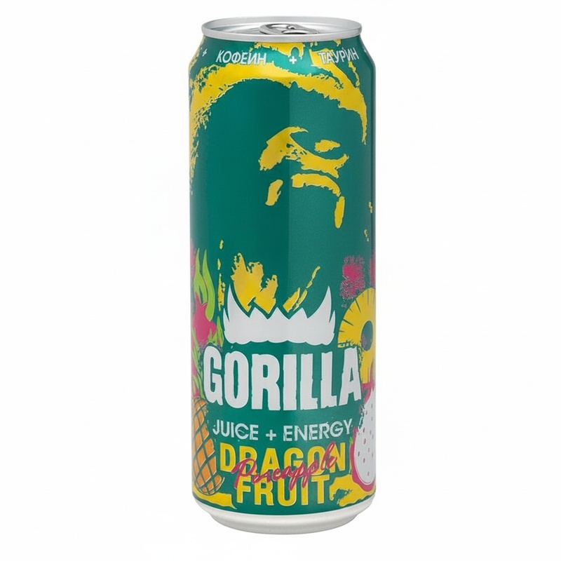 НАПИТОК ЭНЕРГЕТИЧЕСКИЙ GORILLA DRAGON FRUIT PINEAPPLE 0,45Л Ж/Б