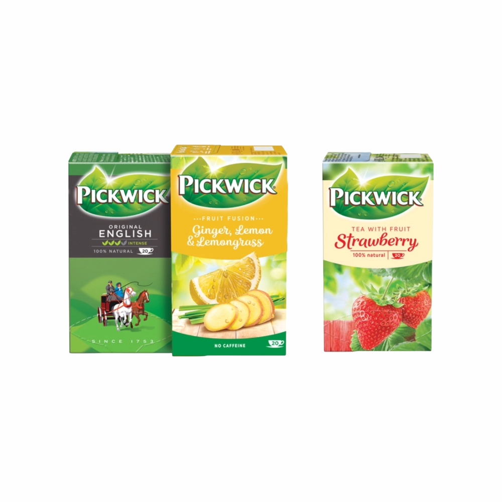 НАБОР ЧАЯ 2+1 PICKWICK ENGLISH + КЛУБНИКА + ЦИТРУС БУЗИНА 110Г