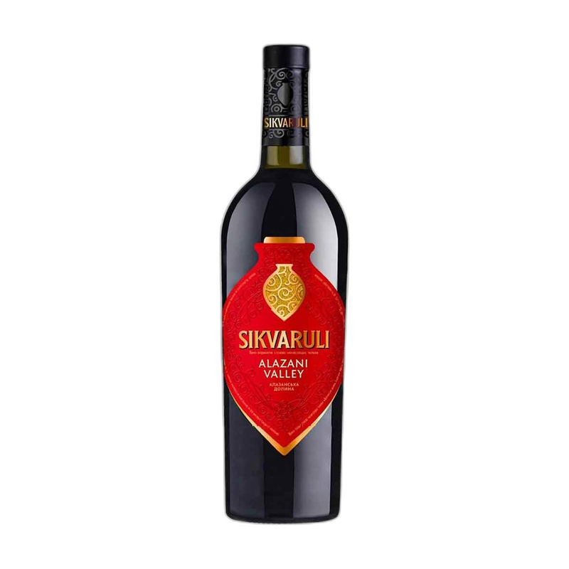 ВИНО SIKVARULI АЛАЗАНСКАЯ ДОЛИНА КРАСНОЕ ПОЛУСЛАДКОЕ 13,5% 0,75Л ГРУЗИЯ