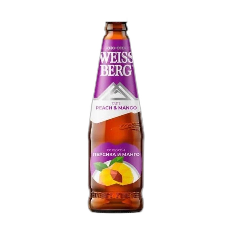 ПИВНОЙ НАПИТОК WEISS BERG ПЕРСИК МАНГО 4% 0,44Л СТ/Б