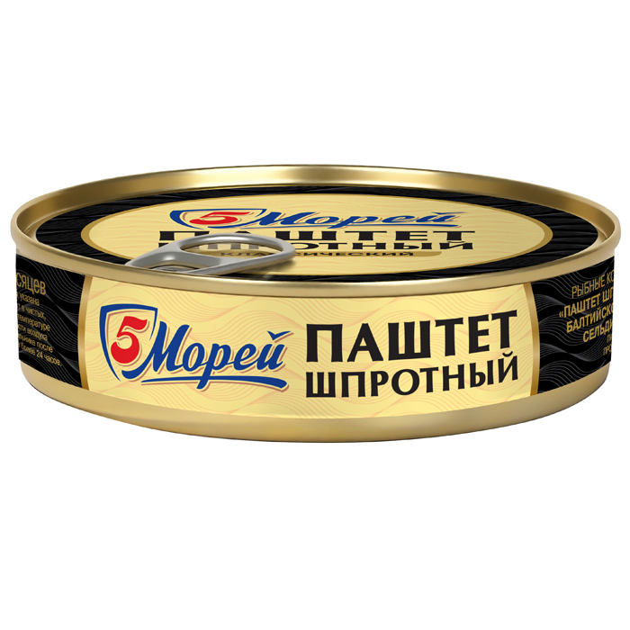 ПАШТЕТ ШПРОТНЫЙ 5 МОРЕЙ 170Г