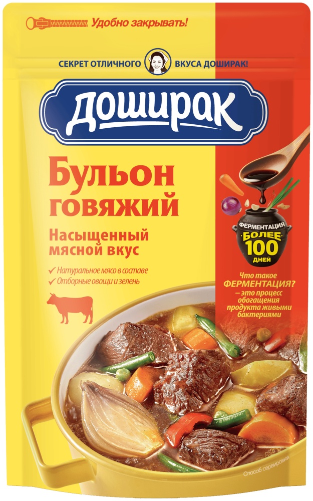 БУЛЬОН ДОШИРАК ГОВЯЖИЙ 90Г ПОРОШОК