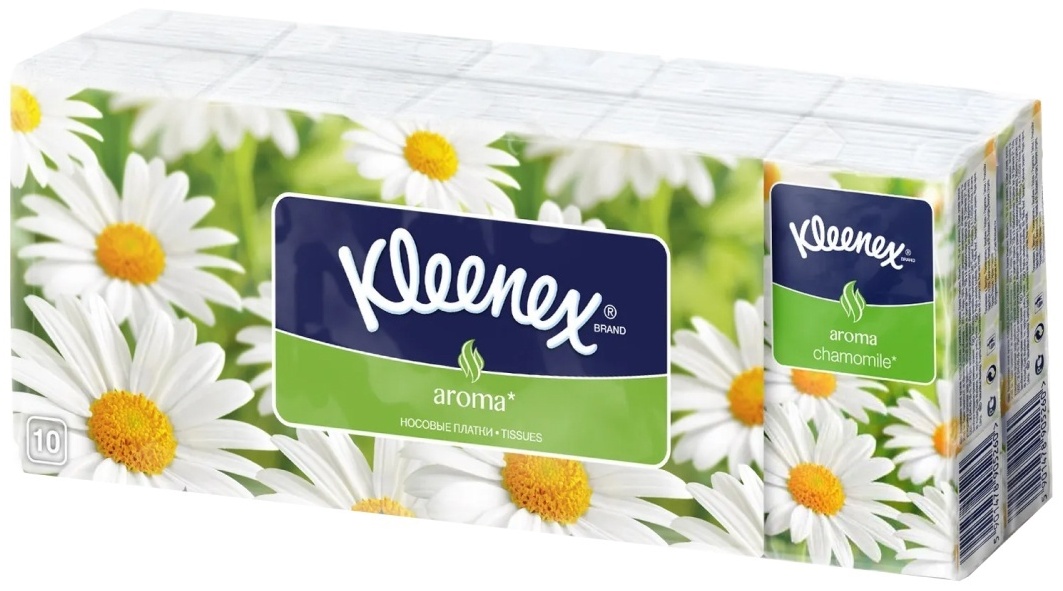 ПЛАТОЧКИ БУМАЖНЫЕ KLEENEX РОМАШКА 3-СЛОЙНЫЕ 10Х10ШТ