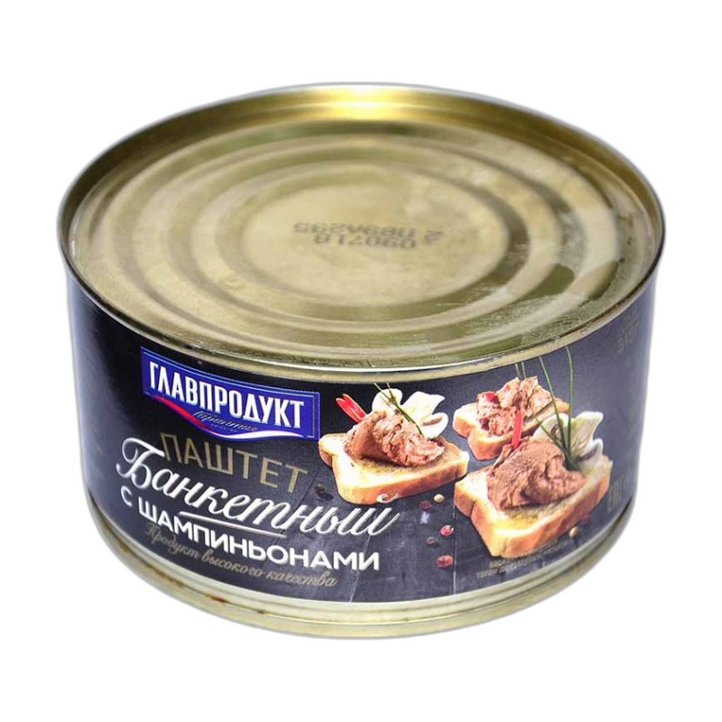 ПАШТЕТ ГЛАВПРОДУКТ БАНКЕТНЫЙ С ШАМПИНЬОНАМИ 315Г Ж/Б