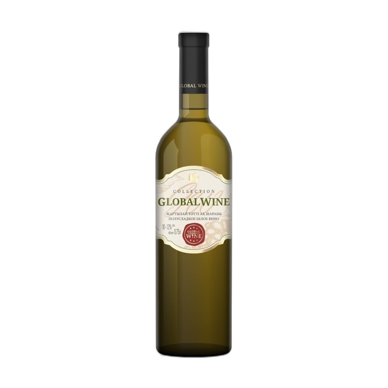 ВИНО GLOBAL WINE ТАМЯНКА БЕЛОЕ ПОЛУСЛАДКОЕ 12% 0,75Л КАЗАХСТАН