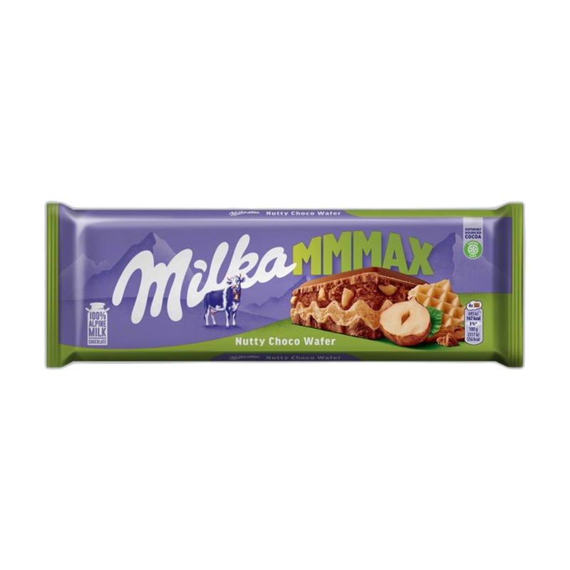 ШОКОЛАД MILKA ПАСТА ИЗ ФУНДУКА ДРОБЛЕНЫЙ ФУНДУК ВАФЛЯ 270Г