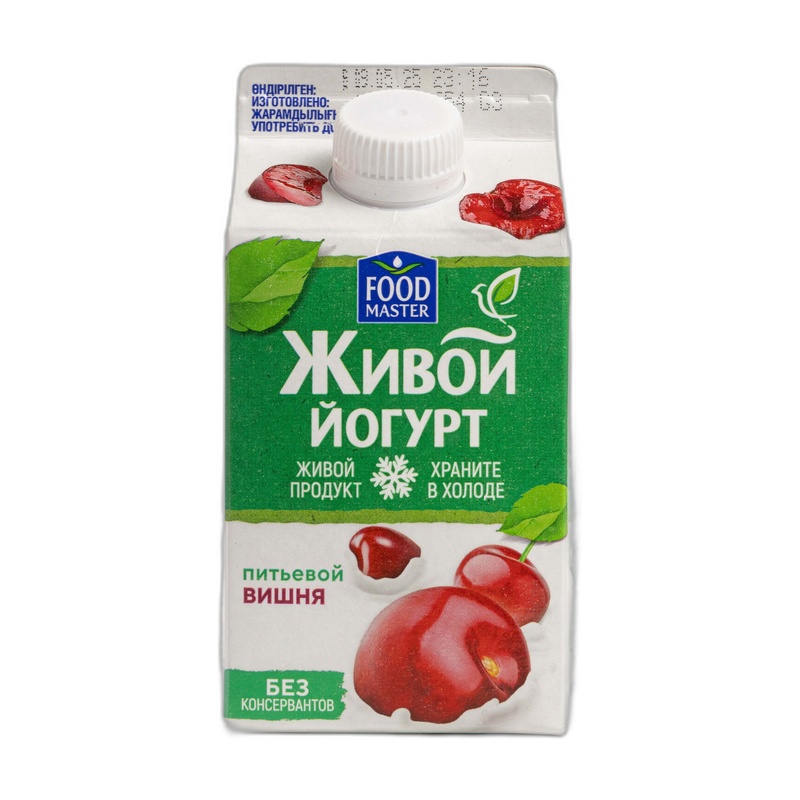 ЙОГУРТ ПИТЬЕВОЙ FOODMASTER ВИШНЯ 2% 450МЛ Т/П