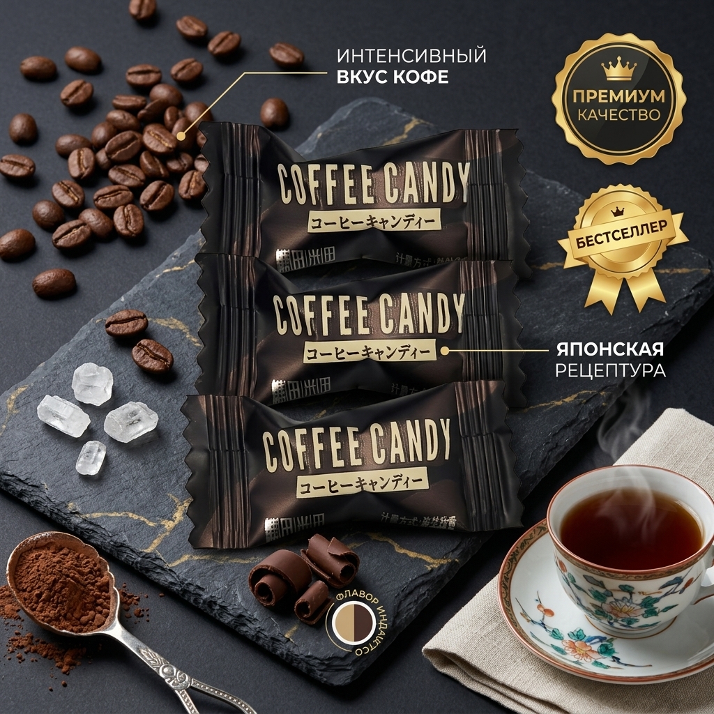 КОНФЕТЫ COFFEE ЧЕРНЫЙ КОФЕ ВЕС