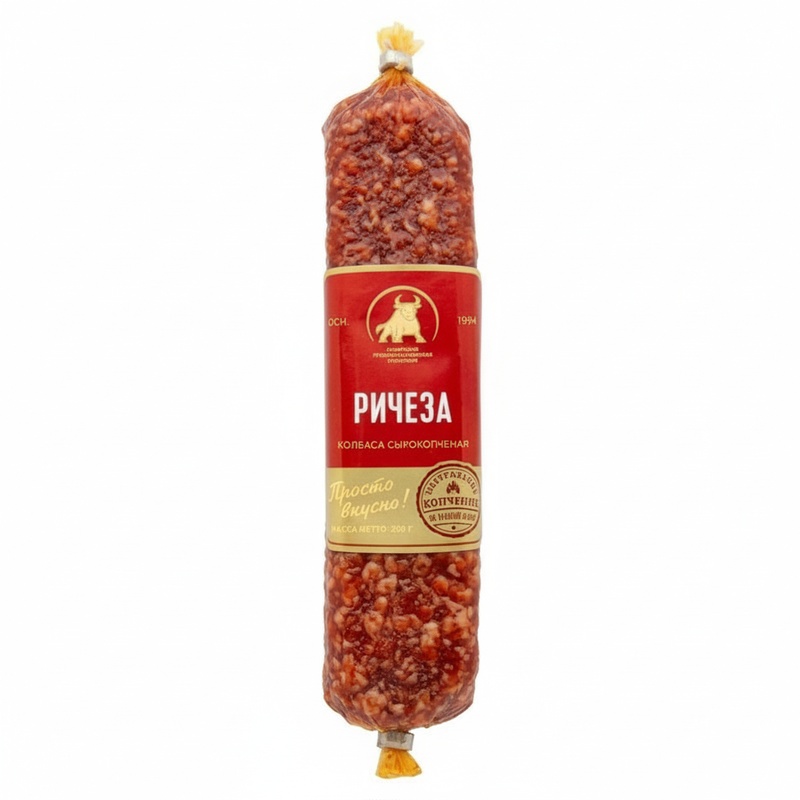 КОЛБАСА СПК СЫРОКОПЧЕНАЯ РИЧЕЗА 230Г