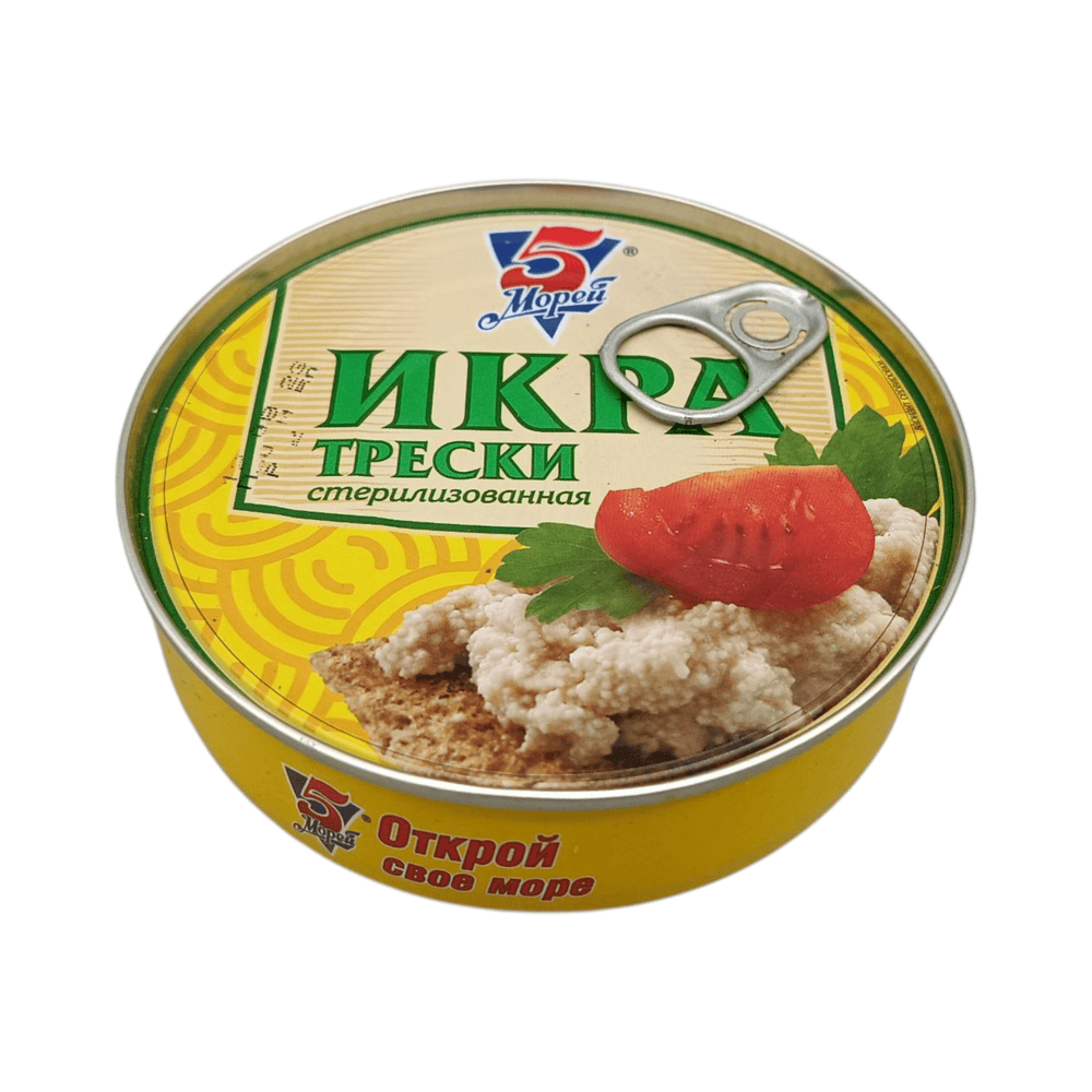 ИКРА ТРЕСКИ 5 МОРЕЙ СТЕРИЛИЗОВАННАЯ 160Г