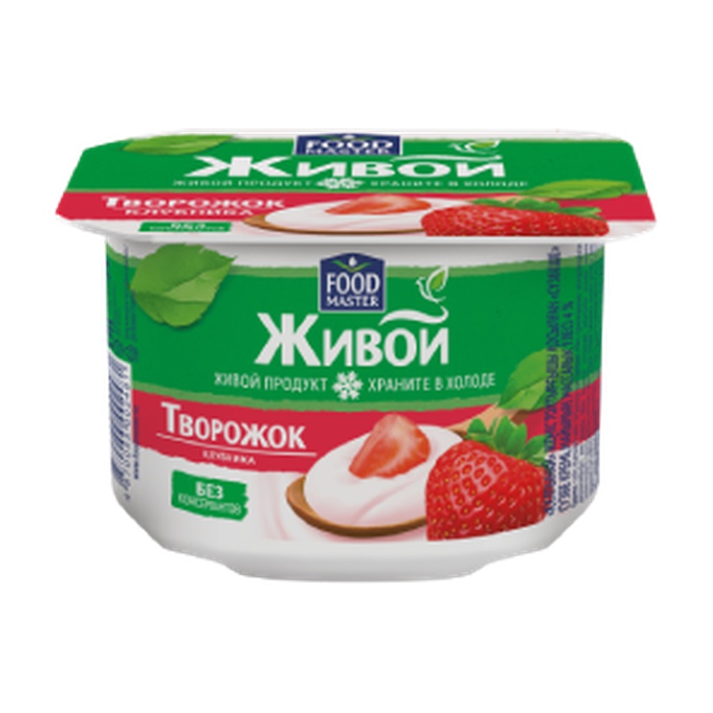 ТВОРОЖОК FOODMASTER КЛУБНИКА 4% 100Г