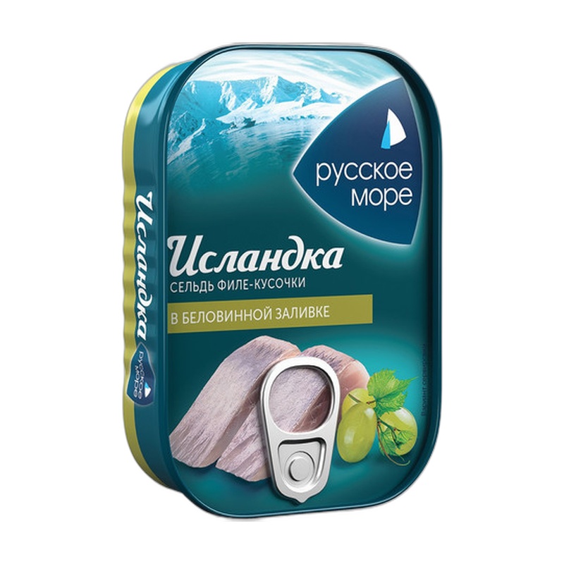 ФИЛЕ СЕЛЬДИ РУССКОЕ МОРЕ ИСЛАНДКА БЕЛОЕ ВИНО 115Г В/У