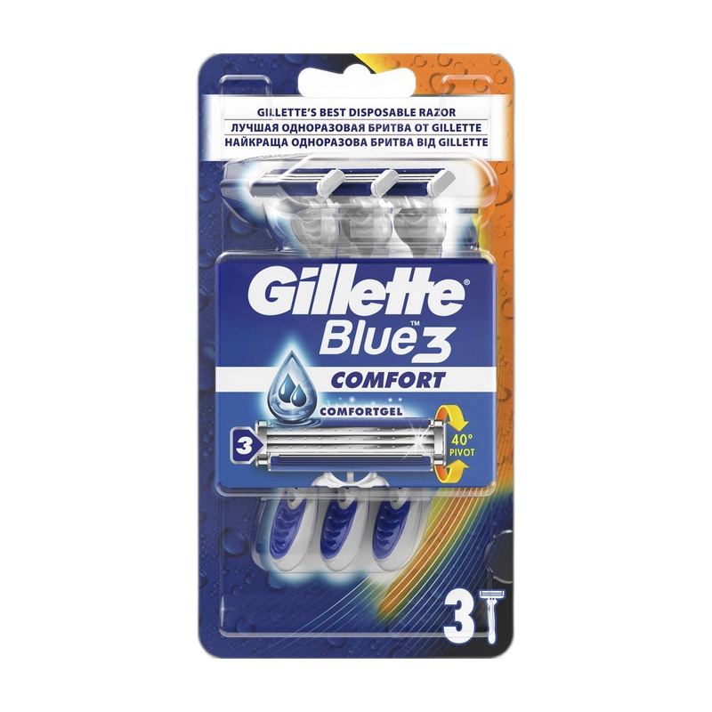БРИТВА ОДНОРАЗОВАЯ GILLETTE BLUE 3 COMFORT 3ШТ