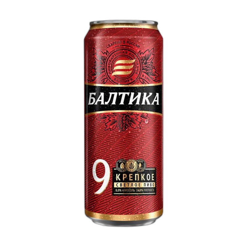 ПИВО БАЛТИКА №9 КРЕПКОЕ ЛЕГЕНДАРНОЕ 8% 0,9Л Ж/Б