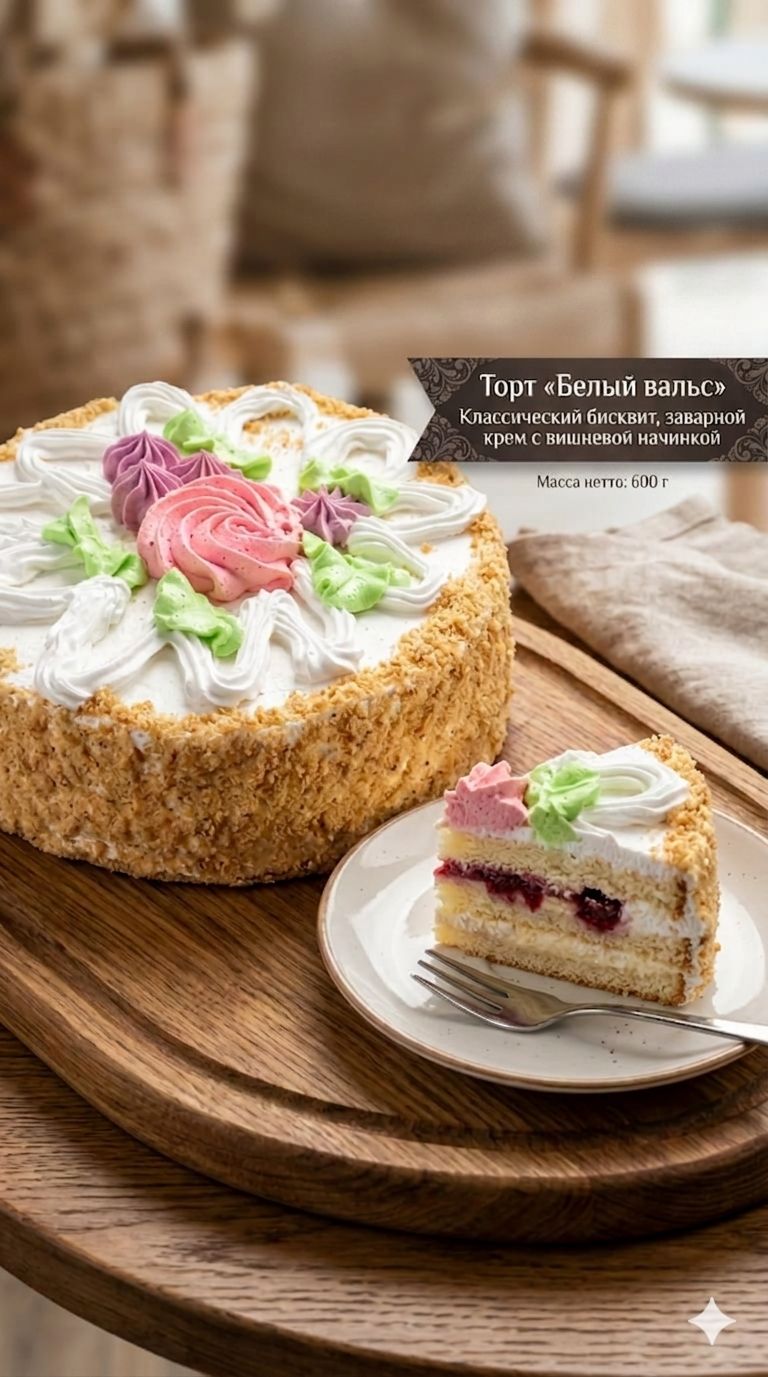 ТОРТ ФОРМУЛА ВКУСА БЕЛЫЙ ВАЛЬС 600Г ЗАМ