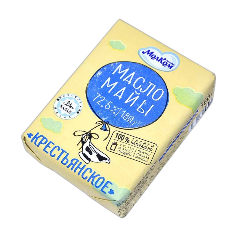 МАСЛО МОЛКОМ СЛИВОЧНОЕ КРЕСТЬЯНСКОЕ 72,5% ВЕС
