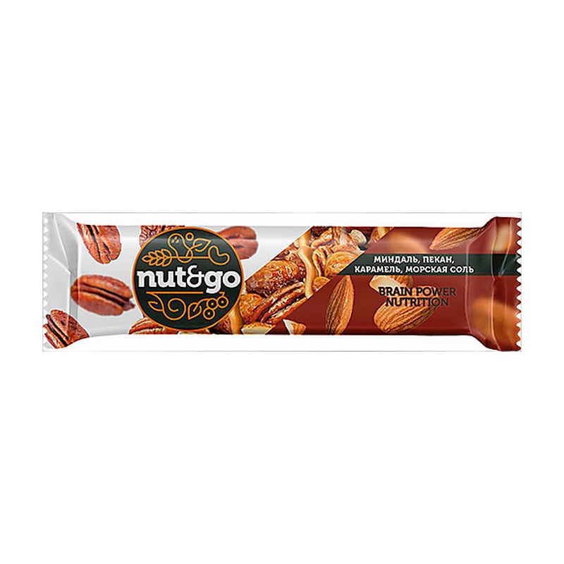 БАТОНЧИК NUT&GO МИНДАЛЬНЫЙ ПЕКАН 36Г